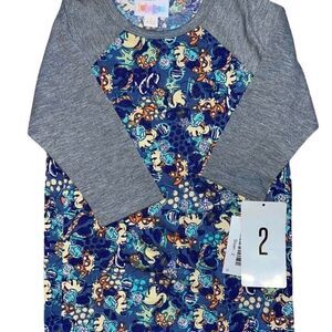 LuLaRoe Size 2 Sloan Kids Top • Baseball Tee Style • Disney’s Minnie Mouse BNWT